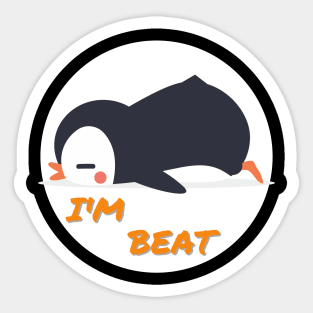 Tired Penguin Sticker